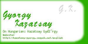 gyorgy kazatsay business card